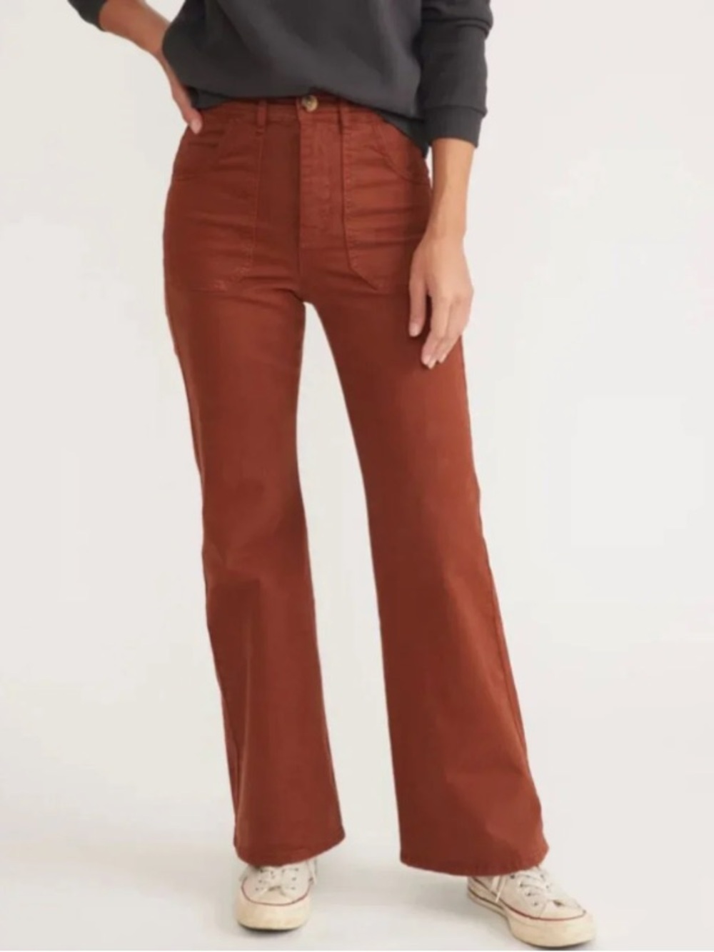 Marine Layer Bridget Flare Pants - Rust - Size 14